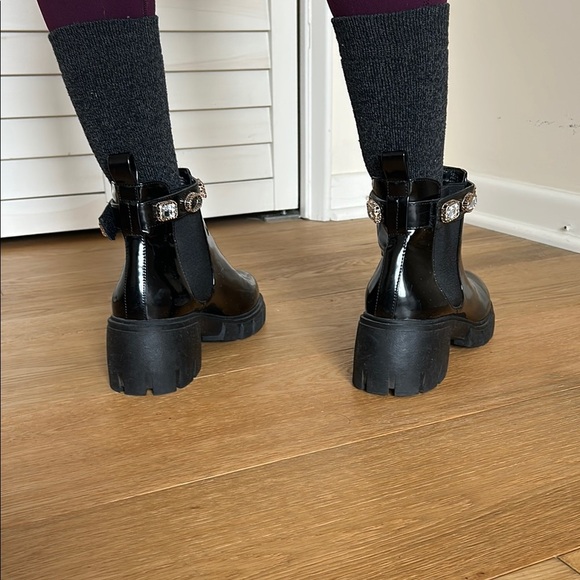 Size 8.5 | Madden Girl | Black Ankle Combat Boots w/ Embellished Straps - Picture 5 of 10